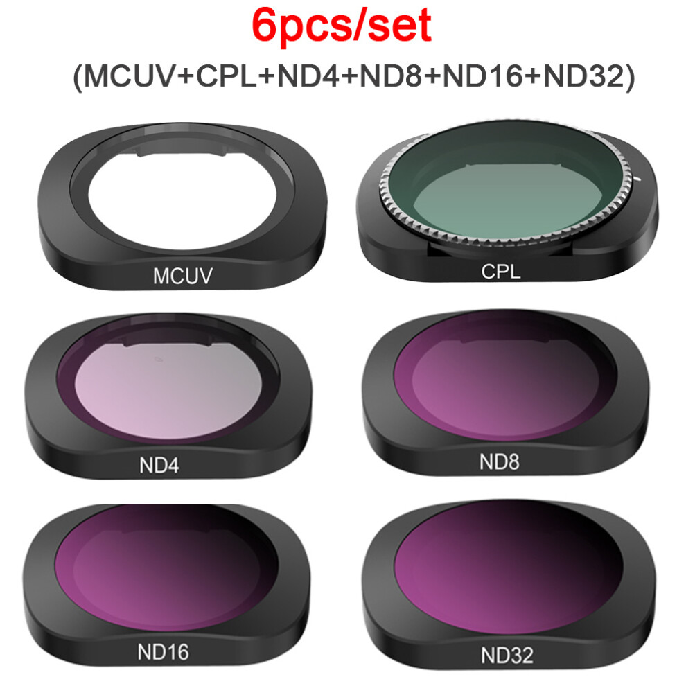 (6Pcs/Set (Mcuv+Cpl+Nd4+Nd8+Nd16+Nd32)) Camera Lens Filter Mcuv Nd4 Nd8 Nd16 Nd32 Cpl Kit For Fimi Palm Gimbal Handeld 110691463159
