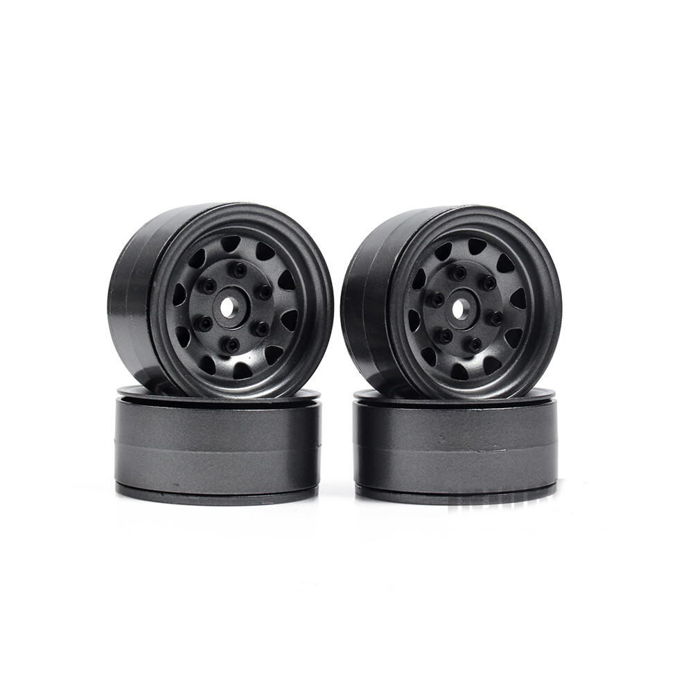 (Black) 1.9" Beadlock Metal Wheel Rim For 1/10 Rc Car Traxxas Trx-4 D90 Axial Scx10 Crawler Black 110691456595