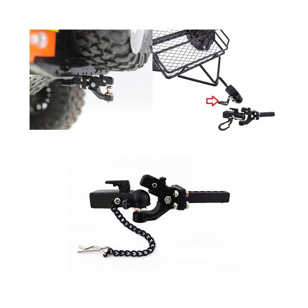 (Trailer Hook + Drop Hitch Receiver) Metal Trailer Hook Connector Coupler Hitch Receiver Buckle For 1/10 Rc Crawler Car Traxxas Trx4 Axial Scx10 110691460110