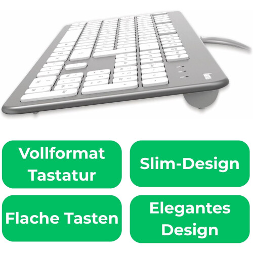 Hama Design Tastatur KC-700 Silber/Weiß DE-Layout 2