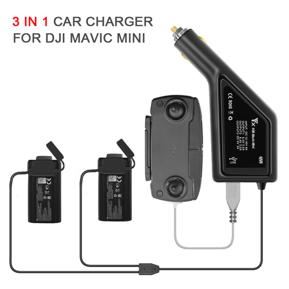 3 In 1 Car Charger Usb Charging Hub For Dji Mavic Mini 1100Mah Battery Drone 110691463302