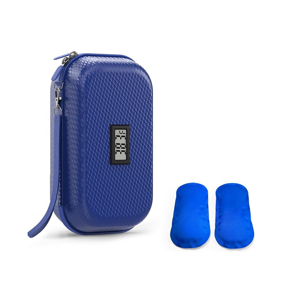 Melitt Insulin Cooler Travel Case Medication Diabetic Cooler With Temperature Display Includes Wrist Strap & 2 Ice Packs