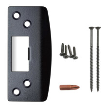 Lock Tongue Buckle Plate For Exterior Interior Doors Easy-Black