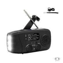 Solar Power Emergency Radio Hand-Black European regulations