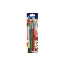 Stylex 35060 Conjunto de 6 pincéis escolares de diferentes tamanhos e 2 pincéis de cerdas e 4 pincéis de aquarela para a escola e a casa.