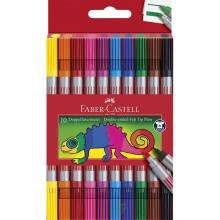 Kaksipäiset tussit - FABER-CASTELL - 10 kappaleen pakkaus - Monivärinen - Vedenpohjainen elintarvikeväri