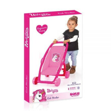 Puppenwagen - DOLU - Pony - Rosa Einhorn - Faltbar und kompakt - Ab 18 Monaten