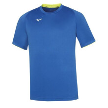 Camiseta de fútbol junior Mizuno Core - Azul real/amarillo flúor - Mangas cortas - Transpirable