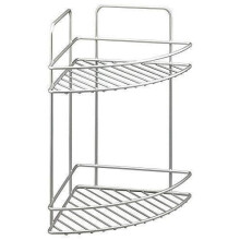 Prateleira de canto - Metaltex - Reflex 2 Andares - Politerma - Prata - 21x21x35 cm