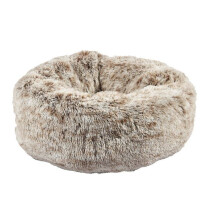 Cuscino per cane donut - BOBBY - Peloso - Grigio - 70x70x25 cm - Pelliccia sintetica ultra morbida
