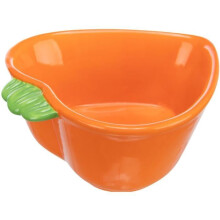 Bowl voor knaagdieren - TRIXIE - Wortel - Keramiek - Set van 4 - Oranje, schattige vorm