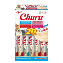 INABA Churu Cat Treat - Tuna Seafood Variety Box - 1 Pack (20 x 14g total) / Sof