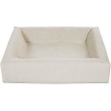 Copertura per cesto per cani - Bia Bed - 60 x 50 x 15 cm - Cotone lavato marrone chiaro - Interno traspirante