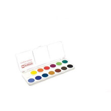 Finetec K-FI500/14 Conjunto de 14 tigelas de tinta 23 mm Cores opacas em uma caixa de plástico robusta, goma arábica, pigmento