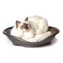 Cesto per animali con cuscino - 48 x 46 cm - Grigio
