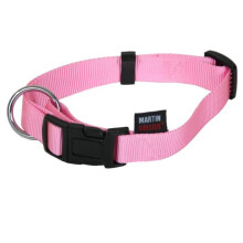 Collier pour chien - MARTIN SELLIER - Réglable 30-45 cm - Nylon - Rose - Confort sport