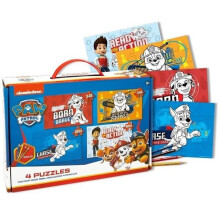 Paw Patrol 4 kleurplaten in een koffer met 4 stiften.