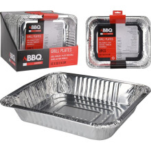 2 BOLS DE GRILL BBQ DE ALUMINIO 32X26CM