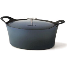Ovale cocotte 4l 29cm blauw gietstaal + 2 handgrepen AMC31858