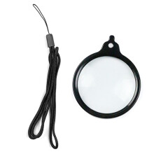 ABS-nekbandvergrootglas met 60 mm glazen lens voor lezen-Zwart
