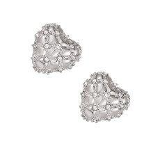 2pcs Fashion Rhinestones Metal Headphone Clip Attachment-Silver