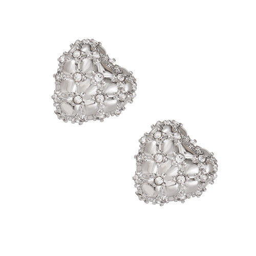 2 stuks mode-steentjes metalen-Zilver
