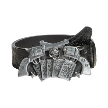 Western Embossed Pattern Waist Belt Metallic-Double G P 102cm