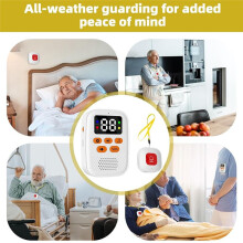 Wireless Call Button for Seniors Caregiver Pager with Vibration, SOS Call Button for Senior Care Elderly Monitoring