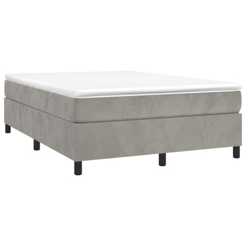 VidaXL (light grey) vidaXL Box Spring Bed Frame Bedroom Bed Base Bedstead Upholstered Bed Velvet 2