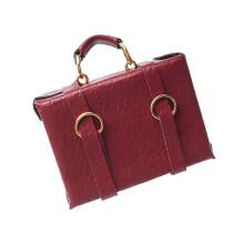 Portable 1/12 Dollhouses Model PU Luggage Design Wooden-Red
