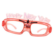 Lunettes carrées lumineuses LED pour Cosplay,-rouge vif