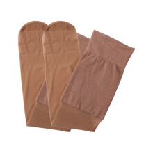 Bas de cuisse hauts pour femmes, chauffage des genoux,-brun