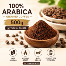 Arabica Ground Coffee Medium Roast 500g Vacuum Packed