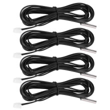 4Stck 2M NTC Thermistor Temperaturfuehler Wasserdichte Sonde Draht 10K 1% 3950 Schwarz