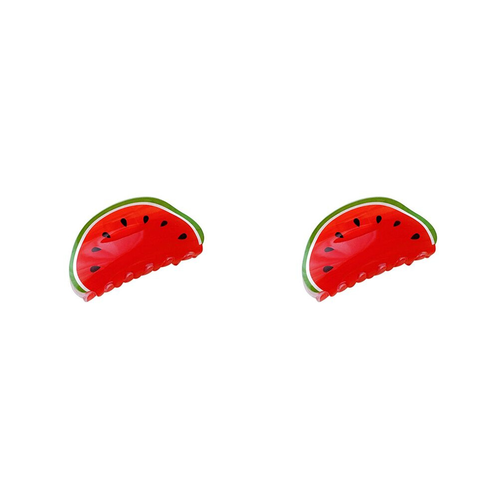 Unisex 2X Watermelon Fruit Shaped Hair Claw Clip Hair Jaw Barrettes Hairpins Ponytail Holder Decor Accessories For Women Girls