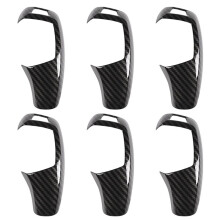 6X Car Gear Shift Knob Cover Trim Carbon Fiber for  F20 F30 F31 F34 X5 F15 X6 F16 X3 F25 X4 F26 F1