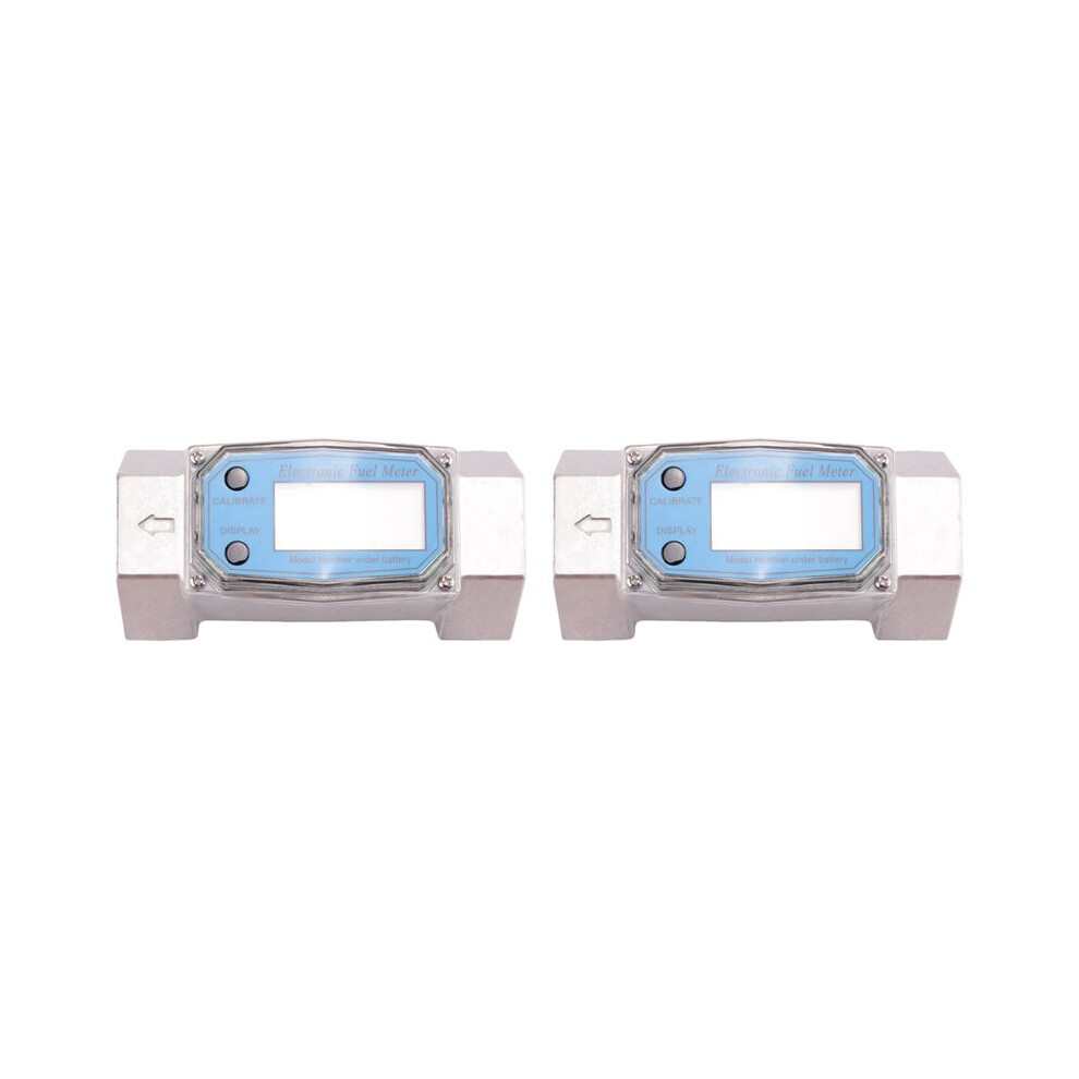 2X 1.5 Inch Digital Turbine Flow Meter, Lcd Display Fuel Water Flow Meter, Flowmeter For Kerosene Gasoline Water 6031982802867