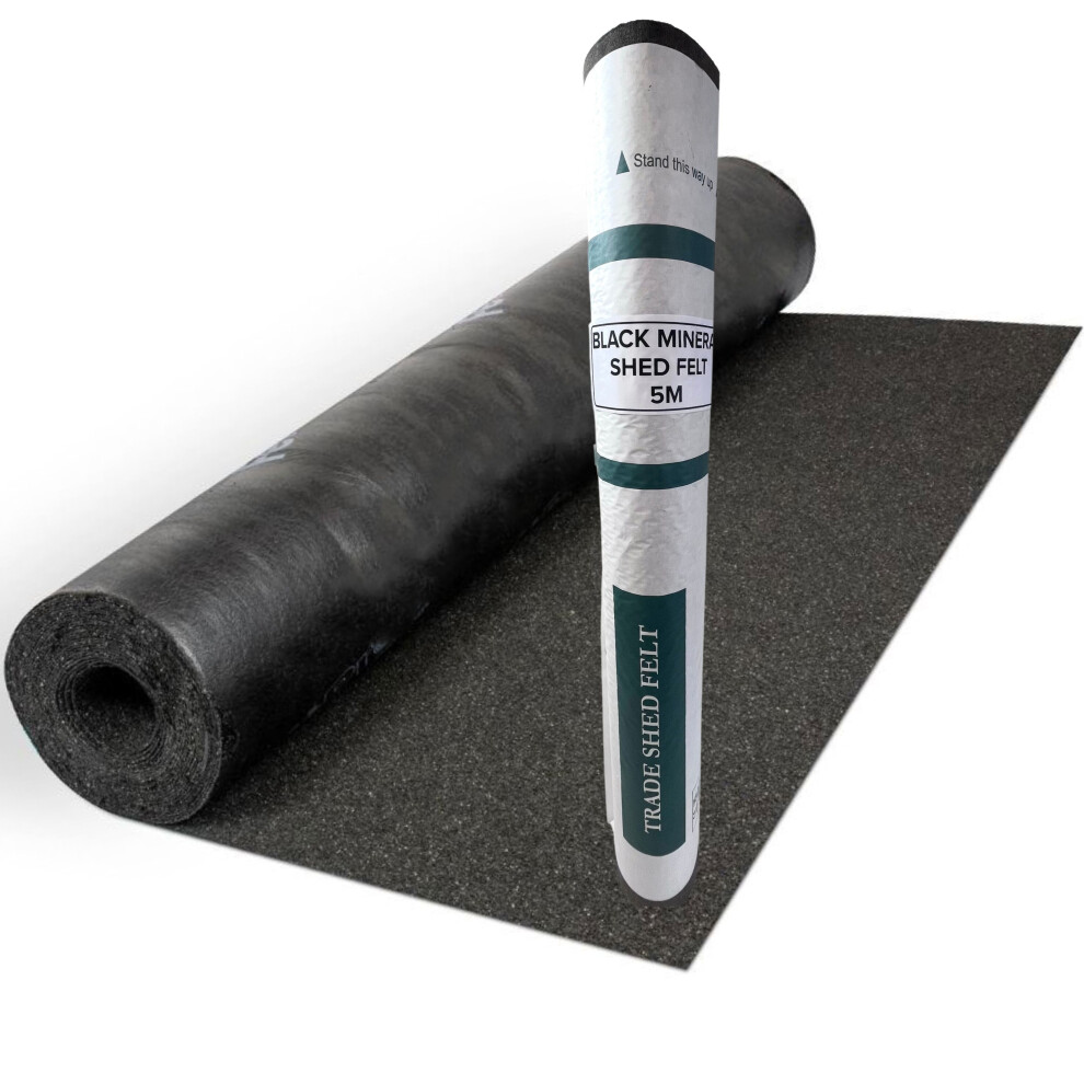 Novecrafto (, 5M X 1M) Heavy-Duty Mineral Shed Roofing Felt Black