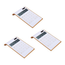 3X Calcolatrice, Design Elegante E Sottile, Elettronica per Ufficio, Calcolatrice Desktop Un Doppia Alimentazione, Energia Solare, Display LCD
