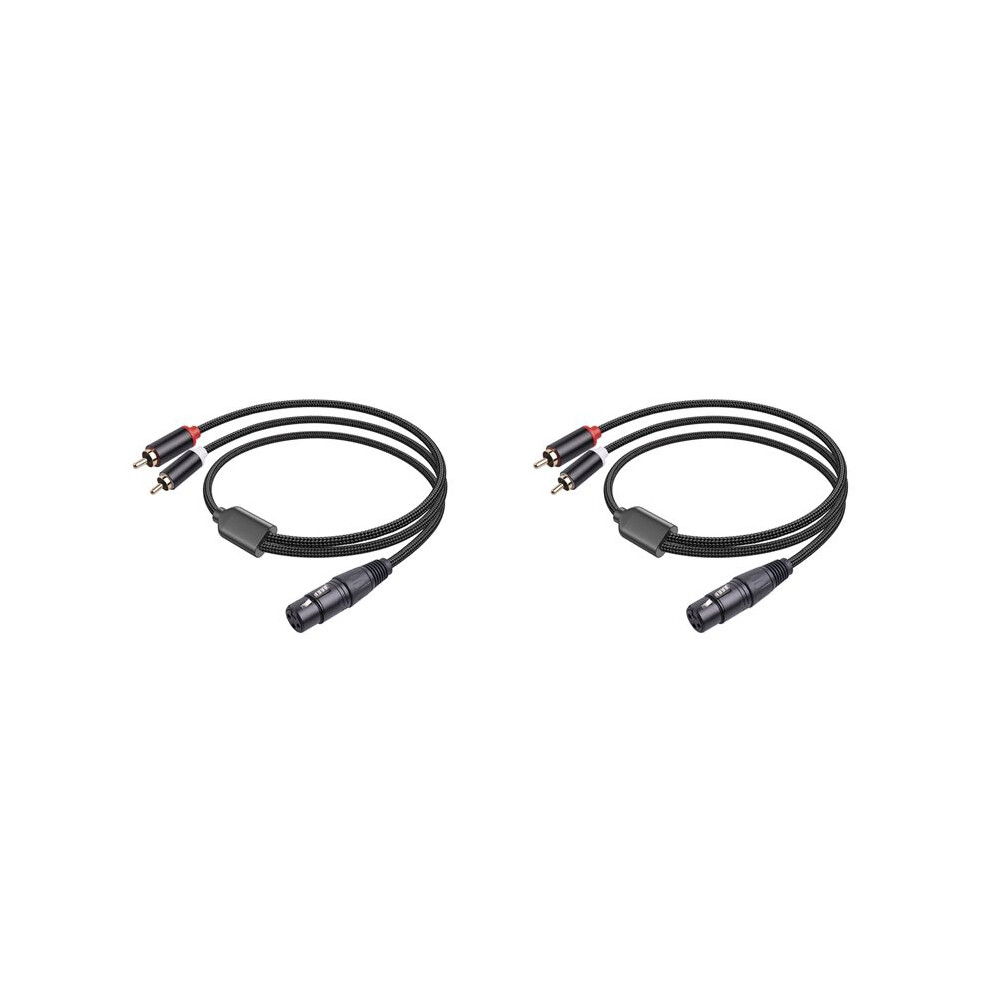 2X 3Pin Xlr Female To Dual Rca Male Y Splitter Cable,Mixer Amplifier Audio Cable,Stereo Audio Interconnect Cable, 2Meter 4714120394630