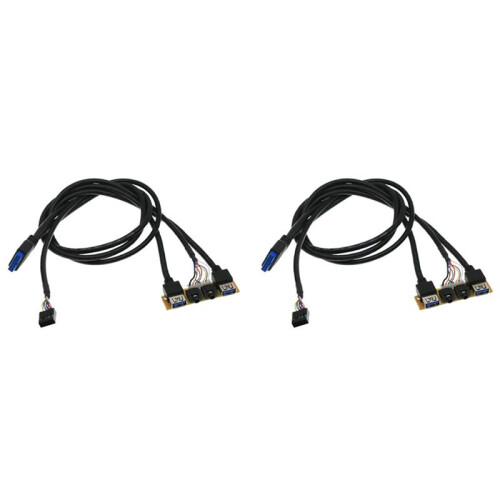 2pcs 60cm Front Case Panel USB3.0+USB3.0+HD Audio Jack  I/O Board+Internal Wire USB Bezel  Case Extension