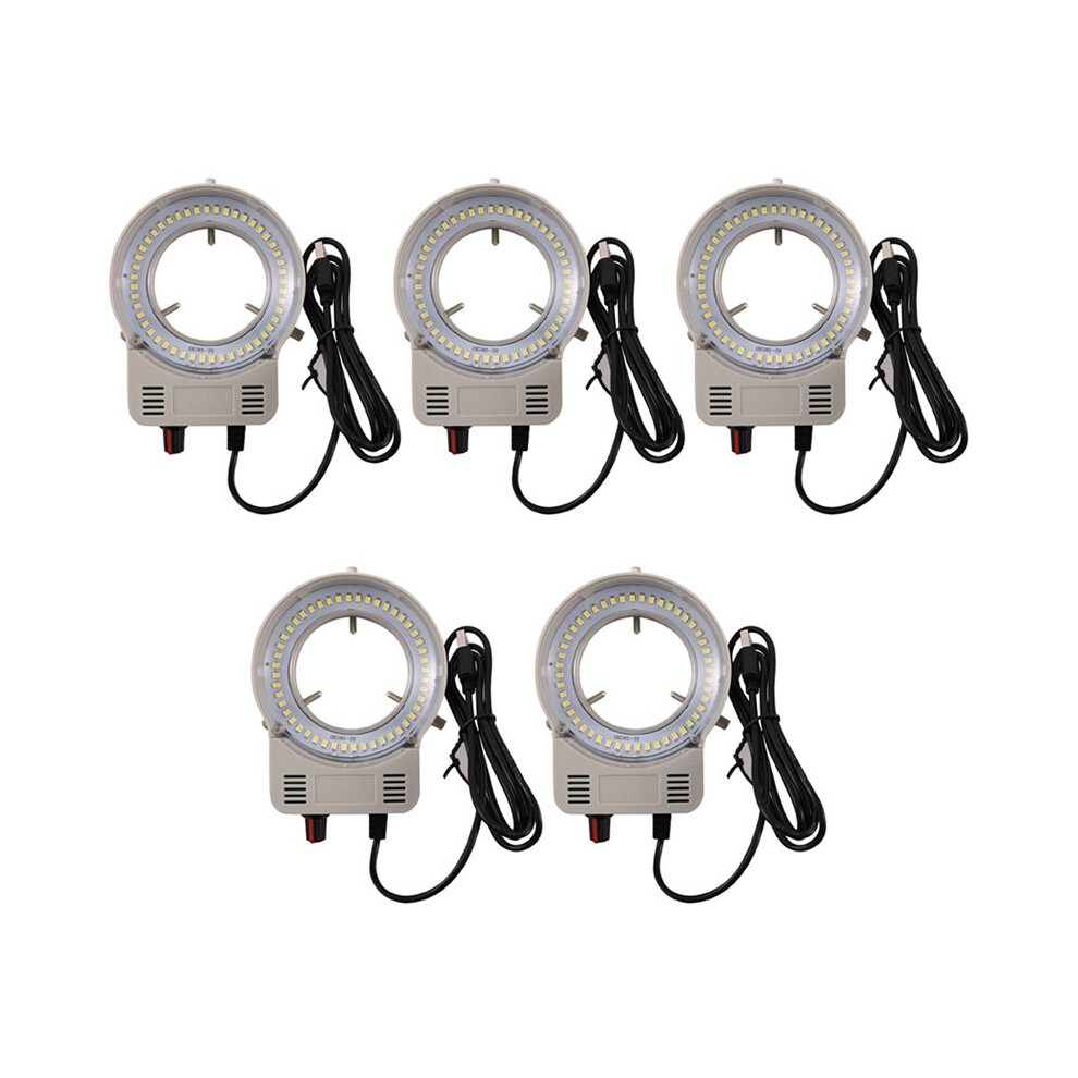 5X 48 LED Industrial Microscope Camera Light Source Ring Lamp Light  Lamp Adjustable Brightness USB Interface