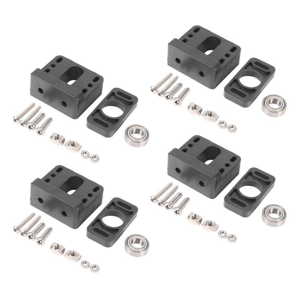 4X Z Axis Lead Screw Fixing Block Aluminum Block 3D Printer Lead Screw Fix Mount For Cr-10 3 Z-Rod Bearing Holder Black 4713946091211