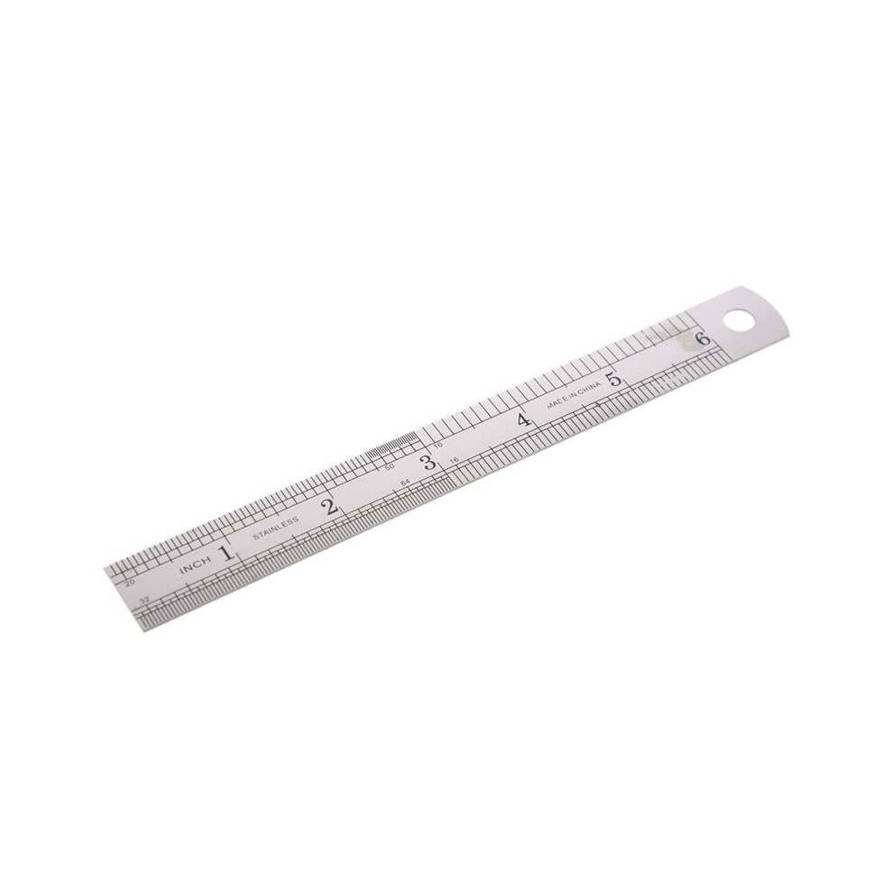 20 Pcs Dual Side Marked 15Cm 6 Inch Stainless Steel Straight Ruler 6034264346998