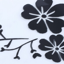 4X BLACK Decal Car Flower Sticker Waterproof Removable Deco Vehicle Stripes Cover
