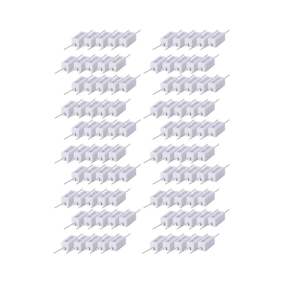 100X Wirewound Ceramic Cement Resistors 100 Ohm 5W Watt 5% 4712295105273