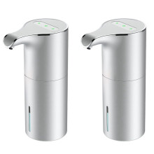 2X Seifenspender Automatisch - Berührungsloser USB-Wiederaufladbarer Elektrischer Schaumseifenspender Einstellbar Wasserdicht 450 ML Silber