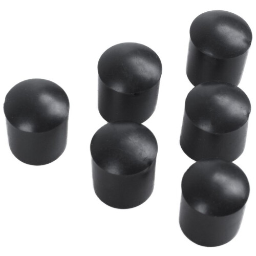 Rubber Caps 200-Piece Black Rubber Tube Ends 10mm Round