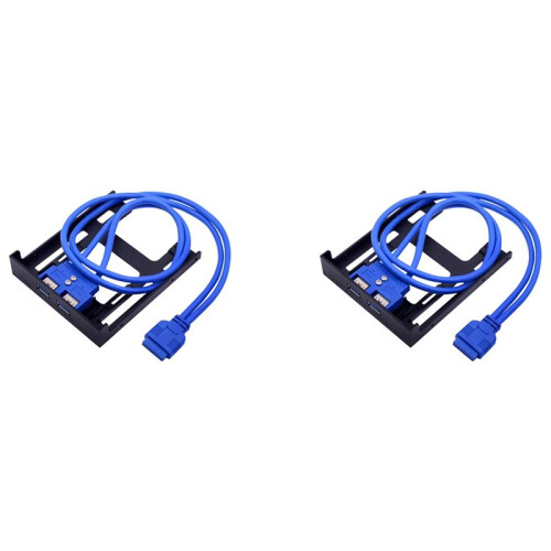 2X 2  USB 3.0 Front Panel Floppy Disk Bay 20 Pin USB3.0 Hub Expansion Cable Adapter Plastic Bracket for PC Desktop