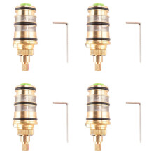 4X Messing Bad Dusche Thermostat Patroneund Griff für Mischventil Mischer Brausestange Mischbatterie Brausemischventil Patrone